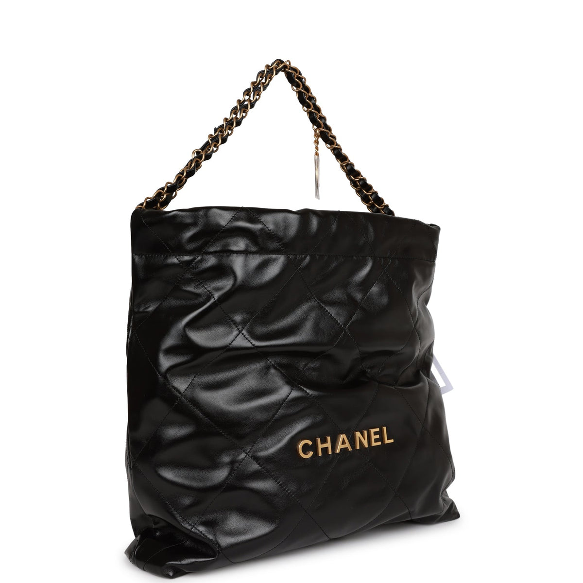 Chanel Medium  Bag Black Calfskin Aged Gold Hardware