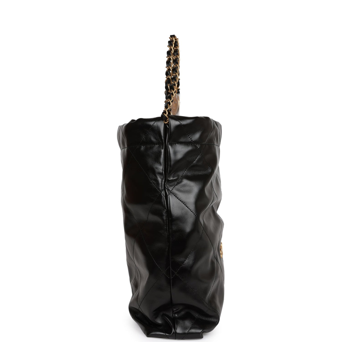 Chanel Medium  Bag Black Calfskin Aged Gold Hardware