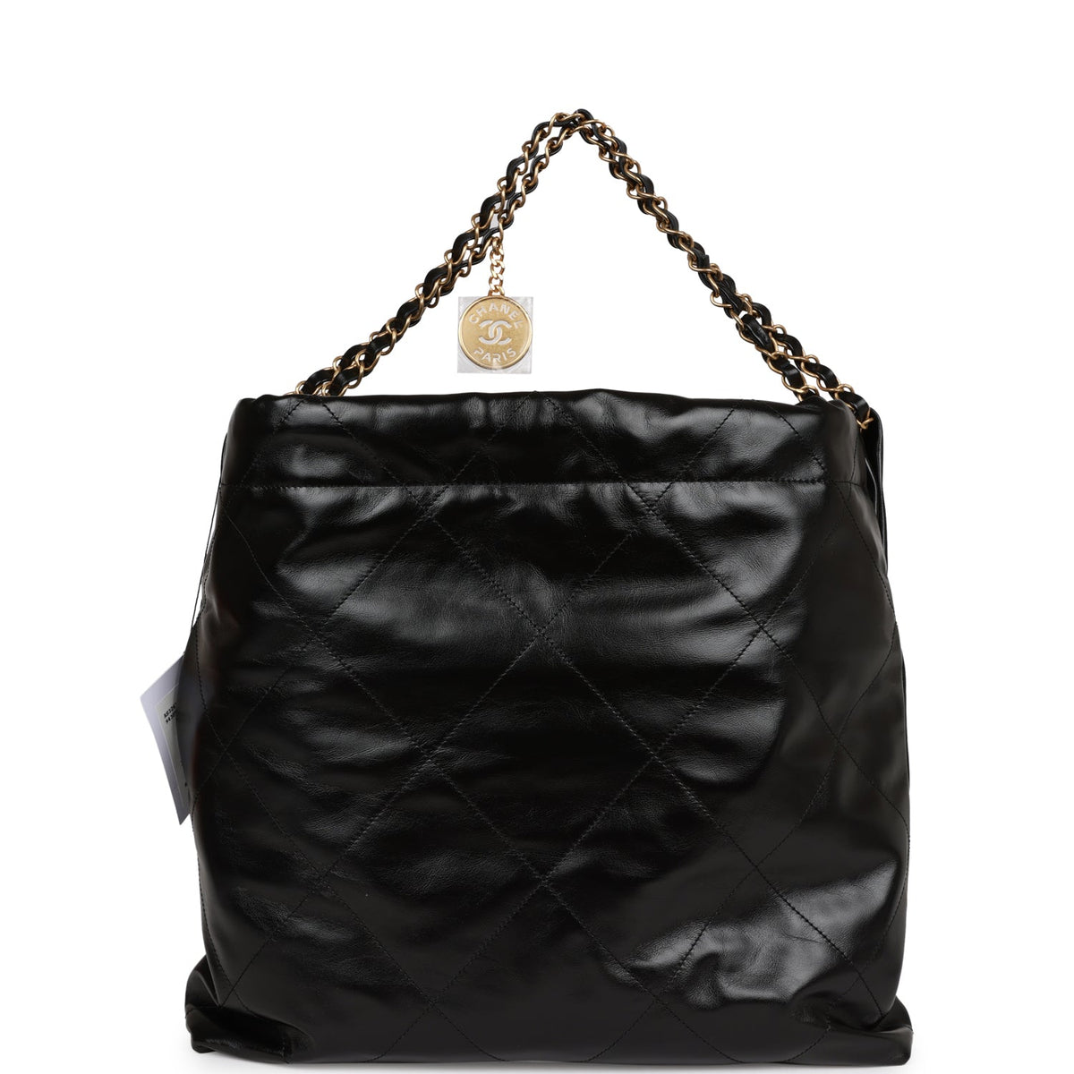 Chanel Medium  Bag Black Calfskin Aged Gold Hardware