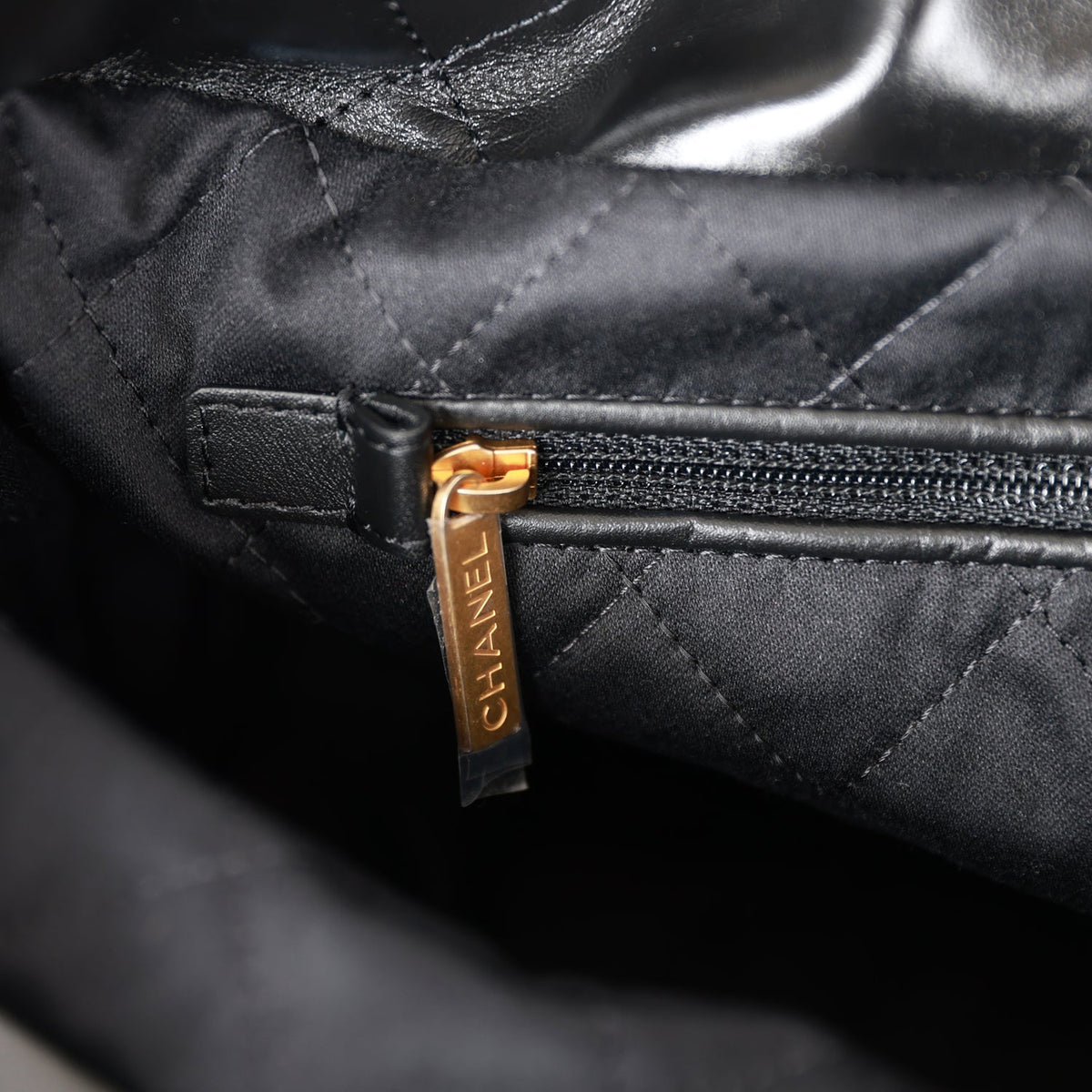 Chanel Medium  Bag Black Calfskin Aged Gold Hardware