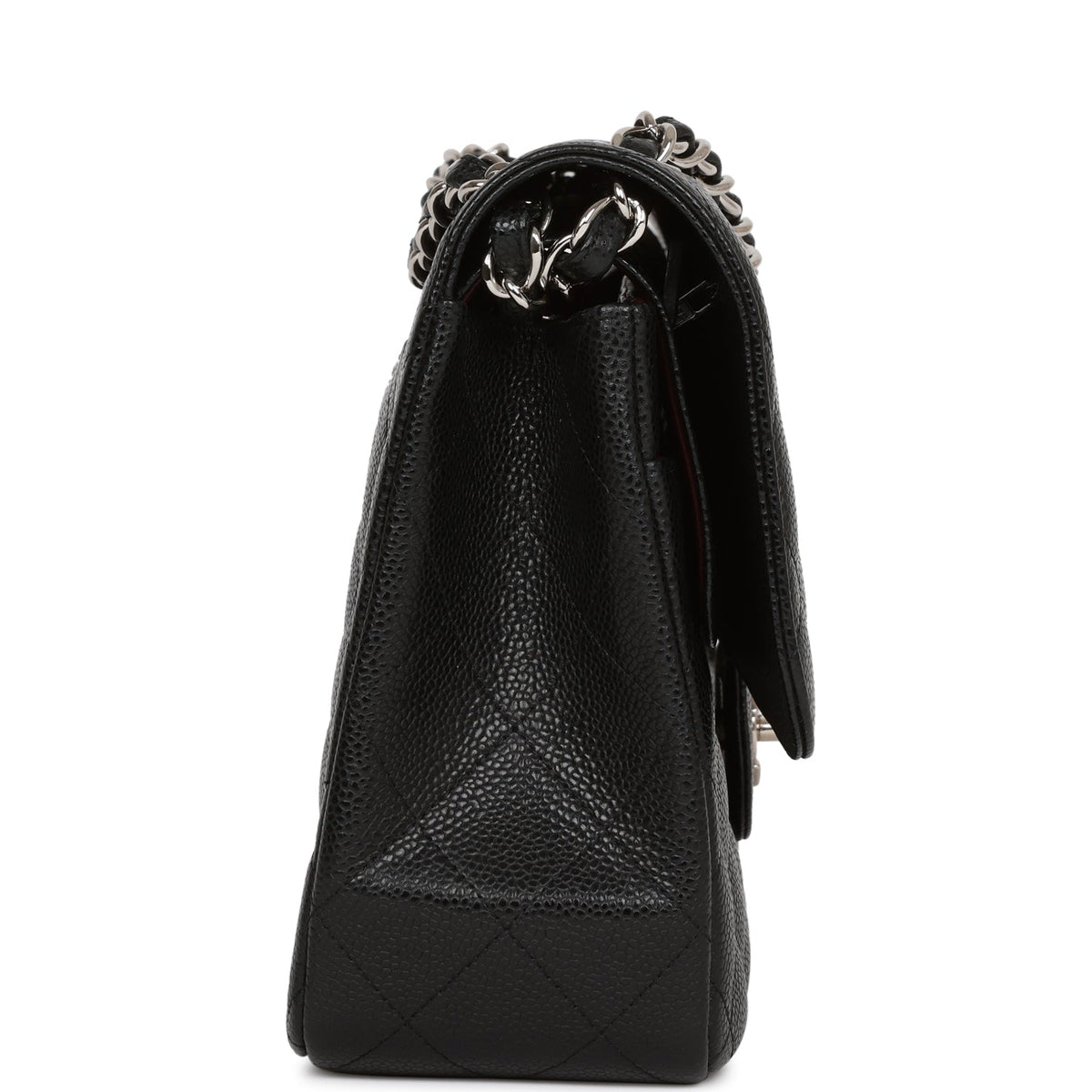 Chanel Jumbo Classic Double Flap Bag Black Caviar Silver Hardware