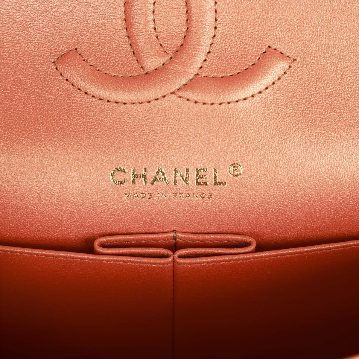 Chanel Medium Classic Flap Bag Metallic Iridescent Gold Calfskin Antique Gold Hardware