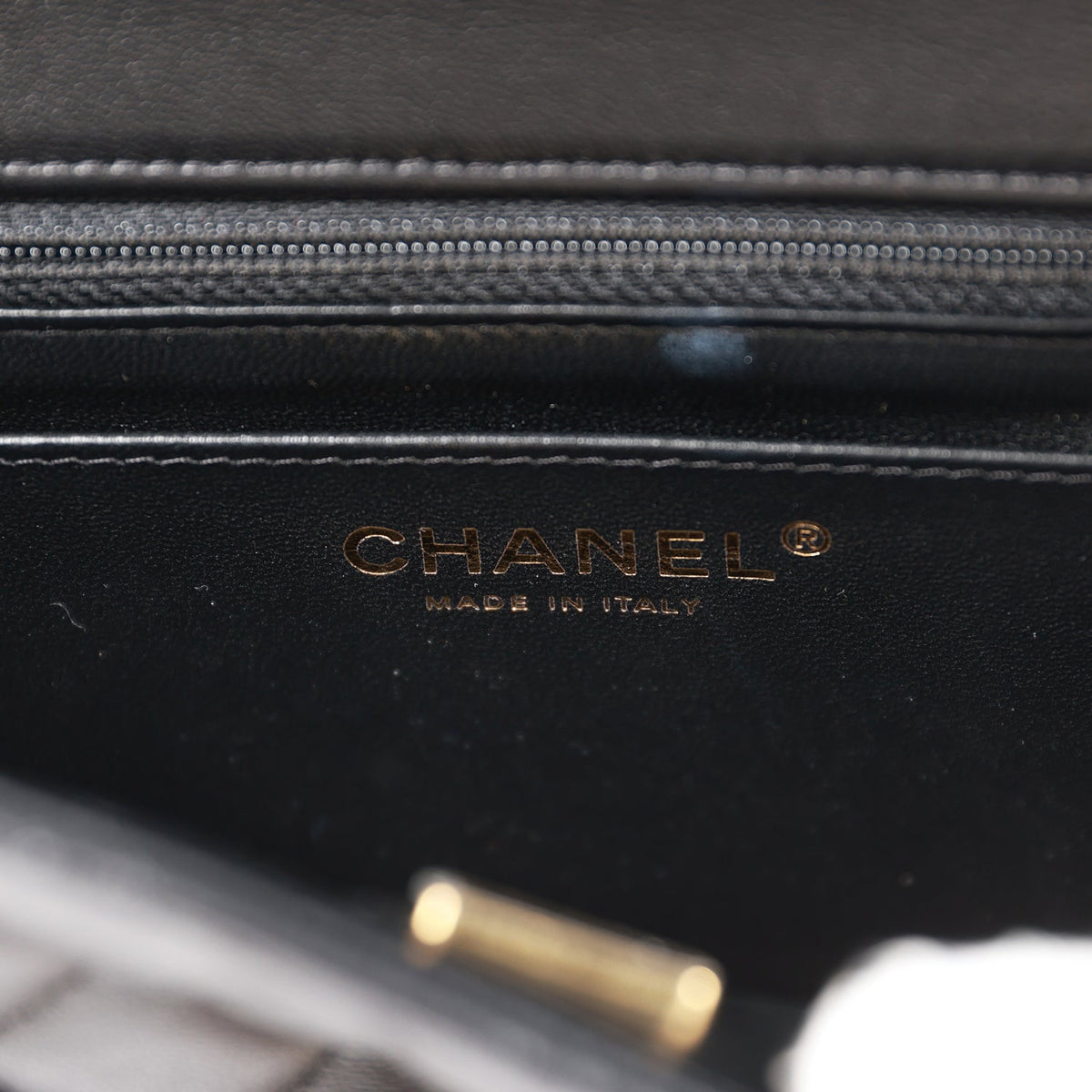 Chanel Mini Square Flap Bag Black Lambskin Light Gold Hardware