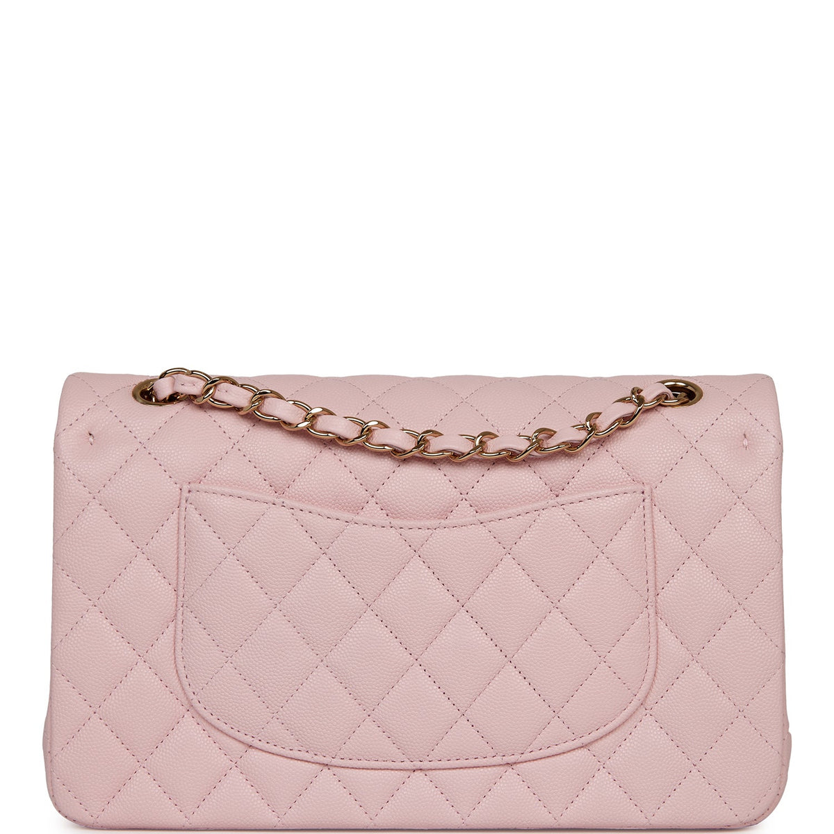 Chanel Medium Classic Double Flap Bag Light Pink Caviar Light Gold Hardware