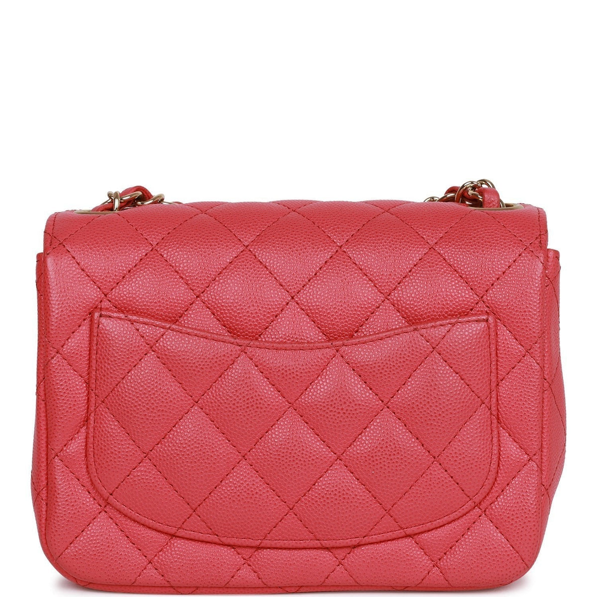 Chanel Mini Square Flap Bag Pink Caviar Gold Hardware