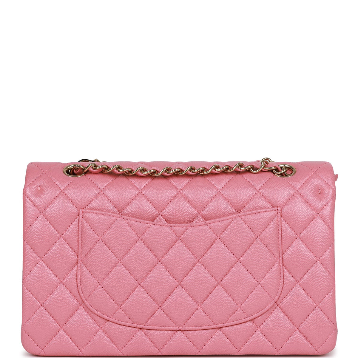 Chanel Medium Classic Double Flap Bag Dark Pink Caviar Light Gold Hardware
