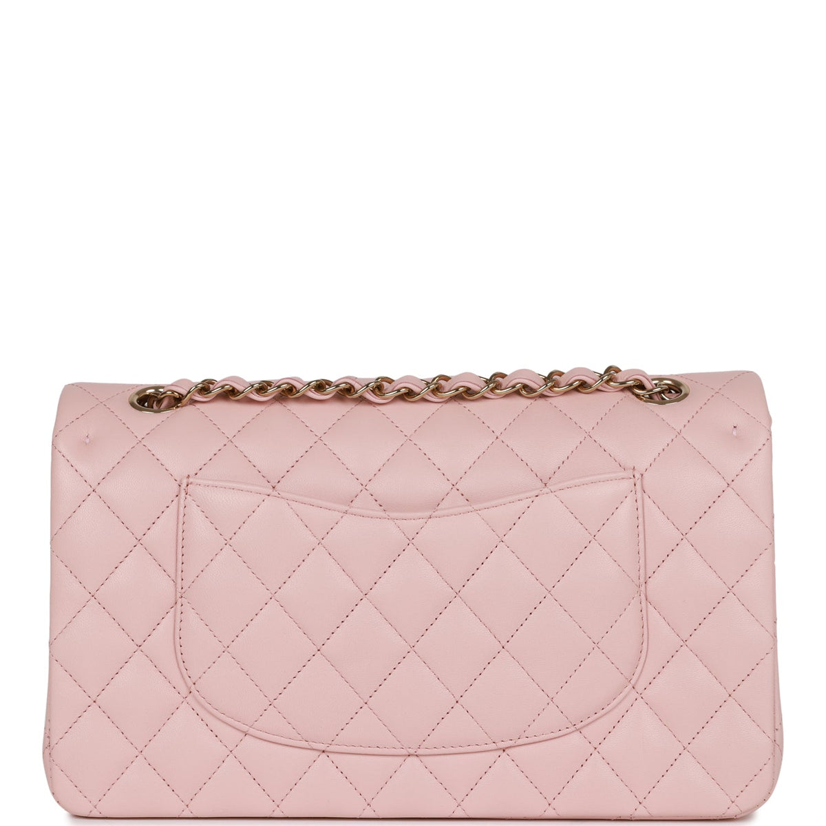 Chanel Medium Classic Double Flap Bag Light Pink Lambskin Light Gold Hardware