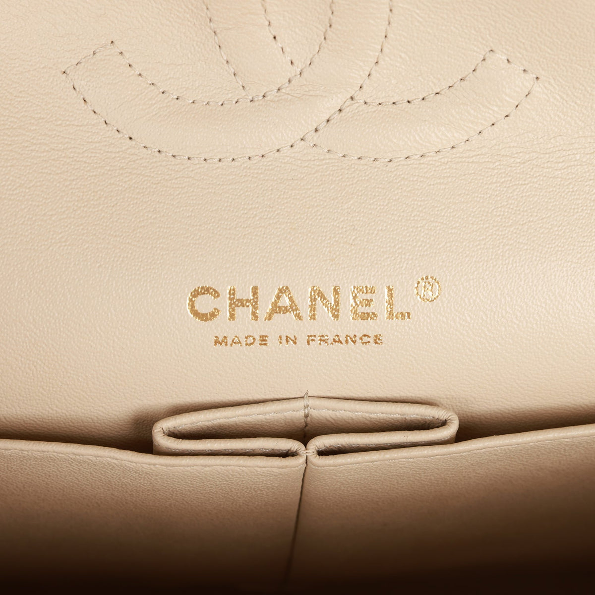 Chanel Medium Classic Double Flap Bag Black and Beige Striped Silk Light Gold Hardware