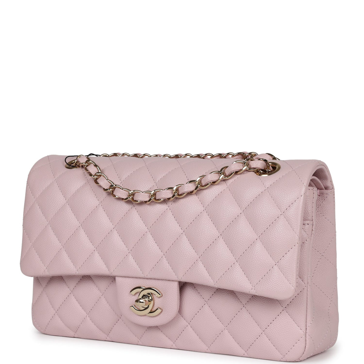 Chanel Medium Classic Double Flap Light Pink Caviar Light Gold Hardware