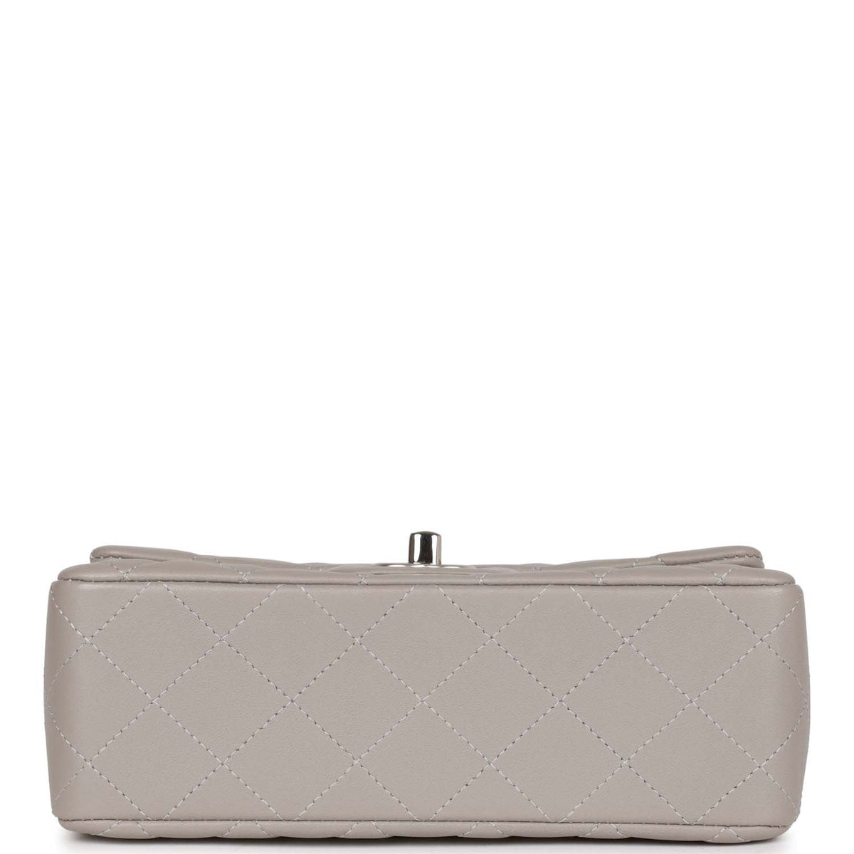 Chanel Mini Rectangular Flap Grey Lambskin Silver Hardware