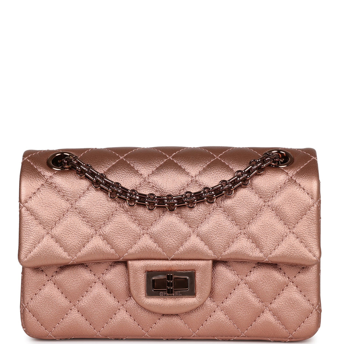Chanel Mini Reissue 224 2.55 Flap Rose Gold Calfskin Rose Gold Hardware