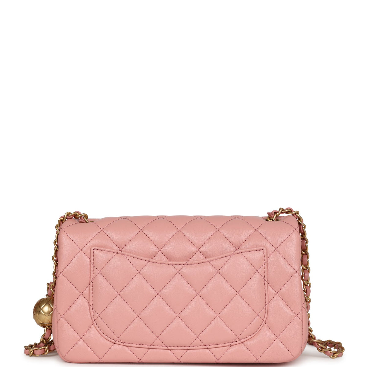 Chanel Pearl Crush Mini Rectangular Flap Dark Pink Lambskin Brushed Gold Hardware