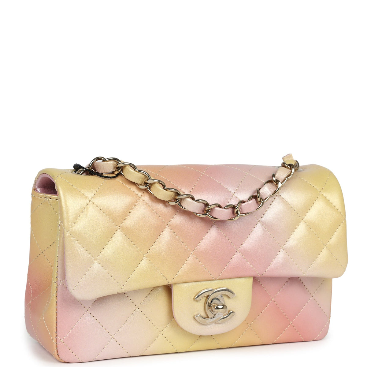 Chanel Mini Rectangular Flap Bag Iridescent Ombre Lambskin Light Gold Hardware