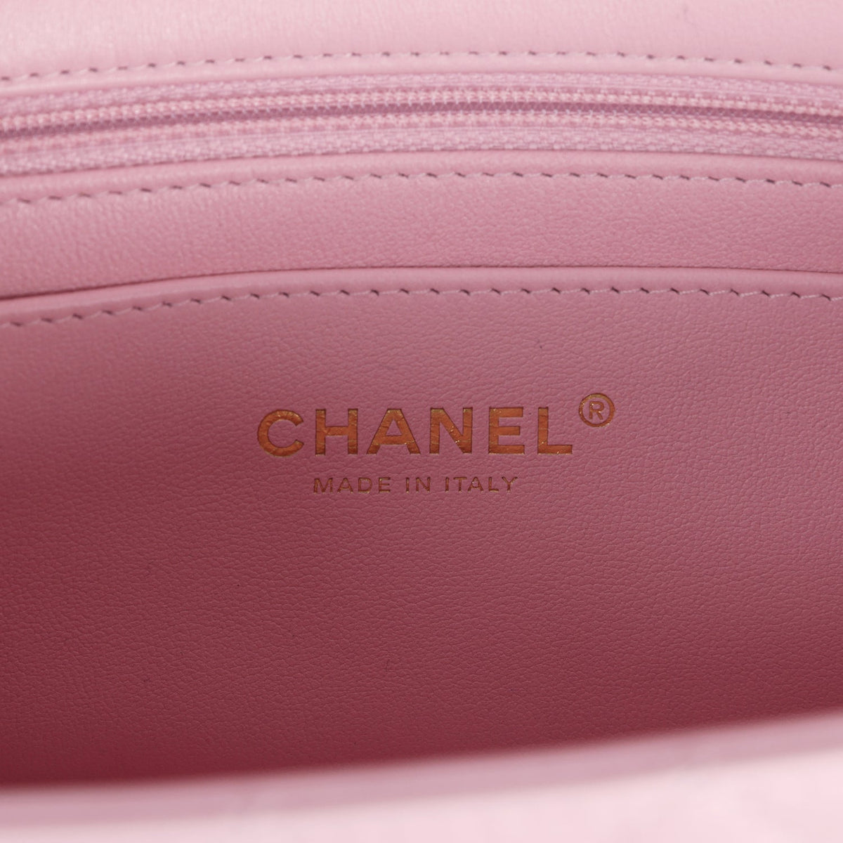 Chanel Mini Rectangular Flap Light Pink Lambskin Light Gold Hardware