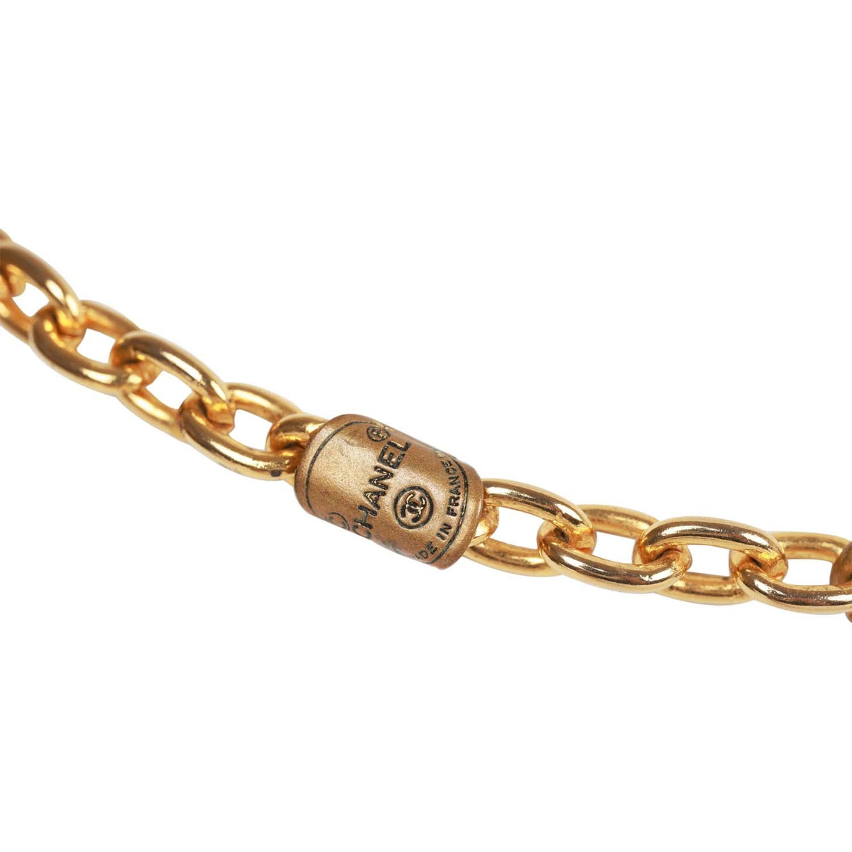 Vintage Chanel 24K Gold Plated Multi Charm CC Logo Necklace