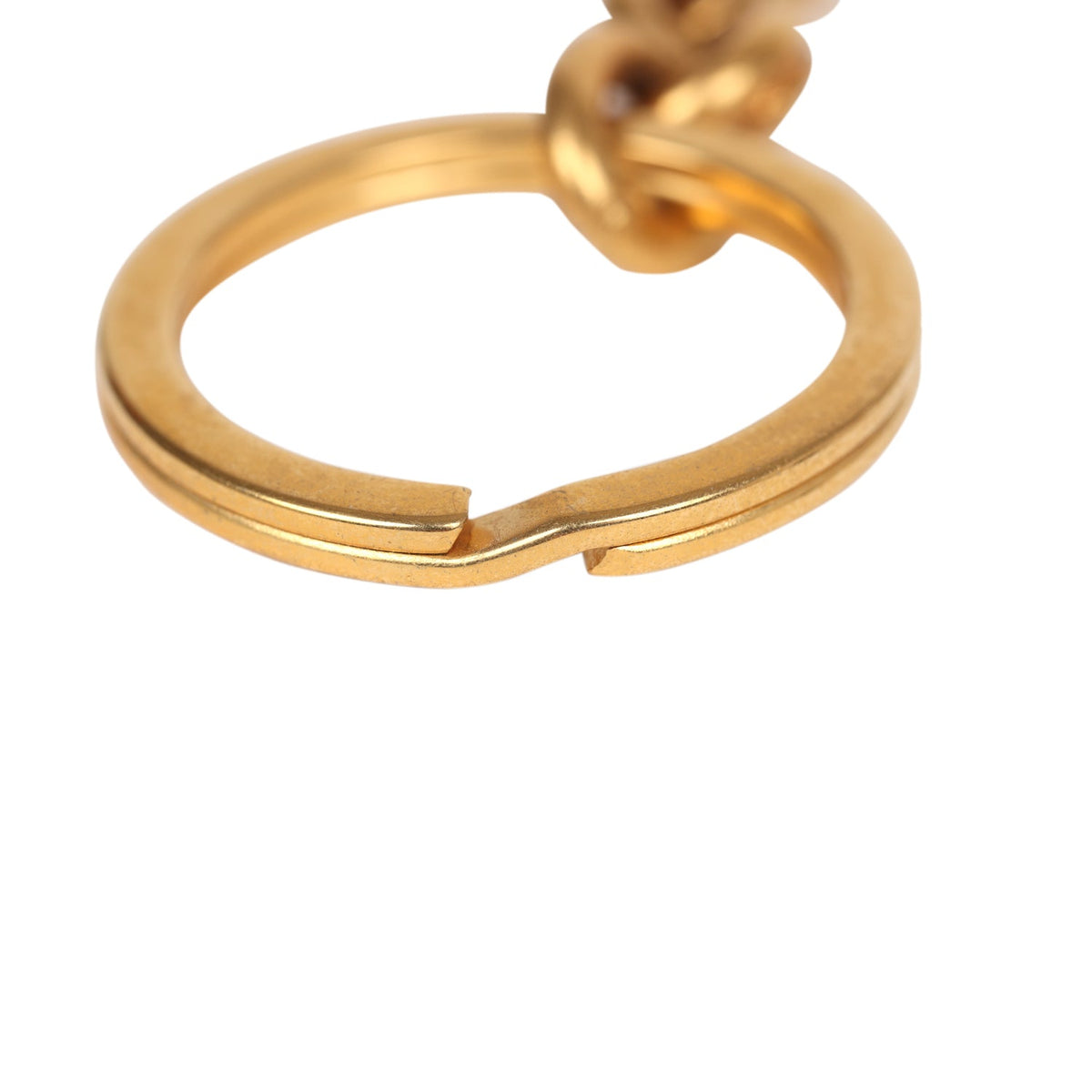 Vintage Chanel 24K Gold Plated Paris Circle Keychain