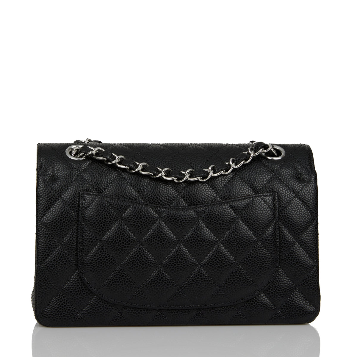 Chanel Small Classic Double Flap Black Caviar Silver Hardware