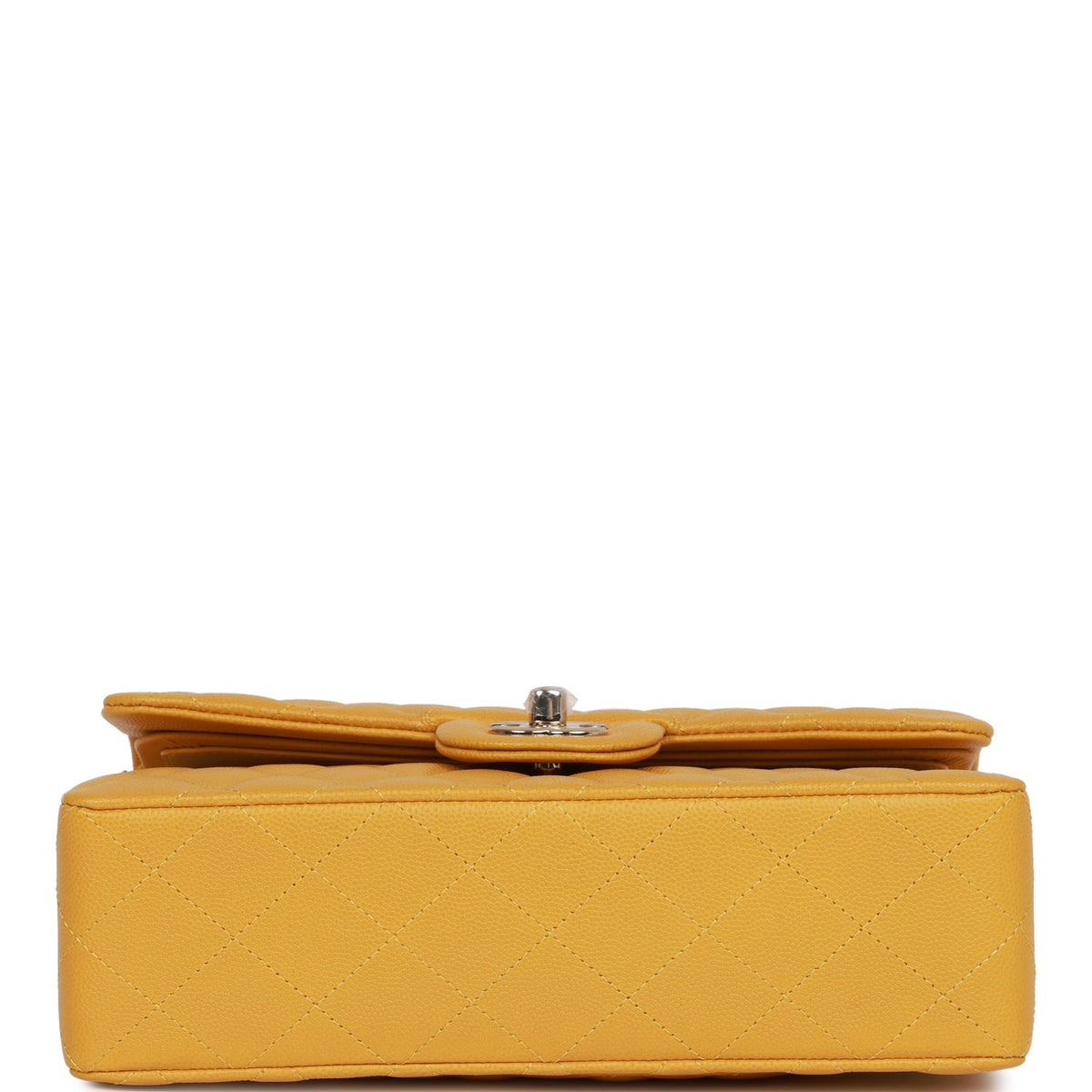 Chanel Small Classic Double Flap Yellow Caviar Light Gold Hardware