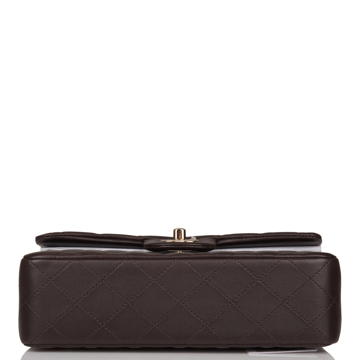 Chanel Small Classic Double Flap Bag Dark Brown Lambskin Light Gold Hardware