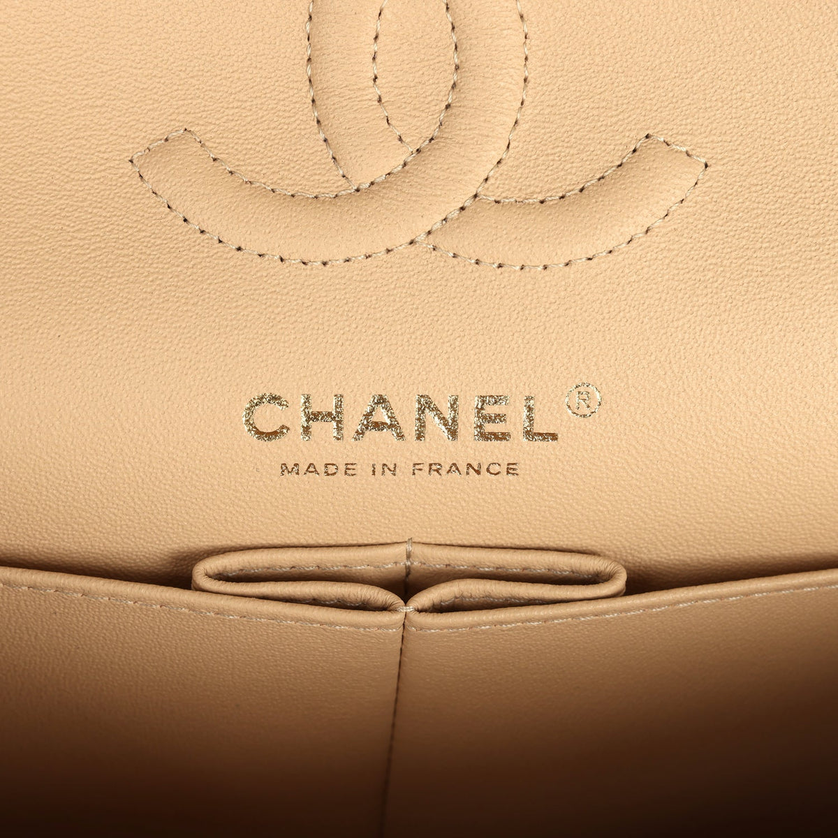 Chanel Small Classic Double Flap Bag Beige Caviar Gold Hardware