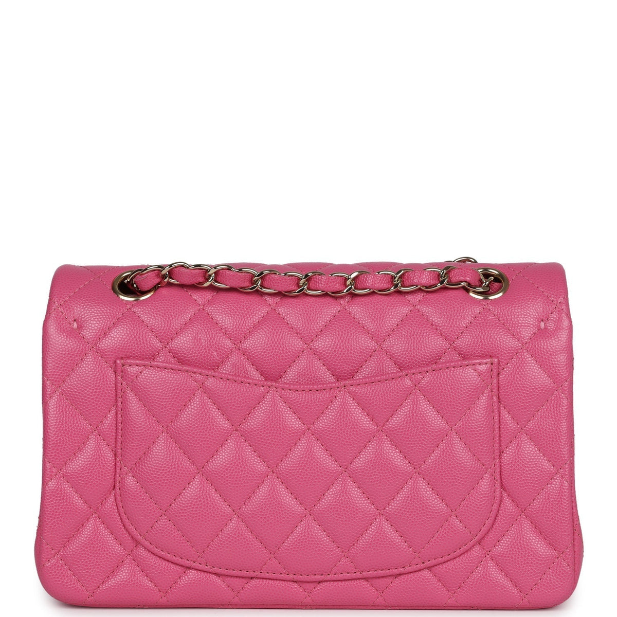 Chanel Small Classic Double Flap Dark Pink Caviar Light Gold Hardware