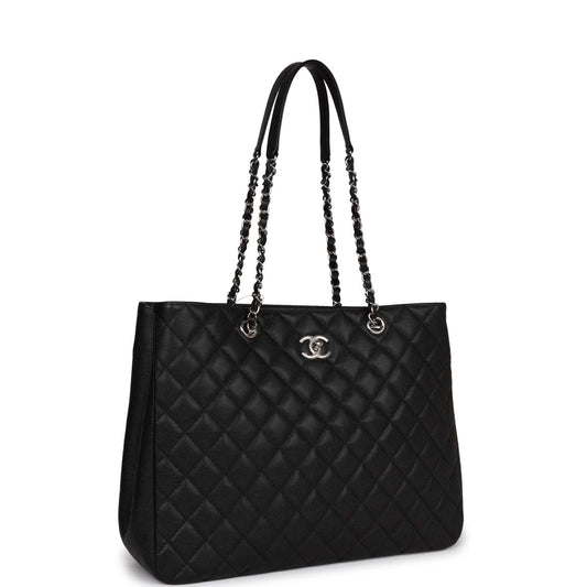 Chanel Timeless Tote Bag Black Caviar Silver Hardware