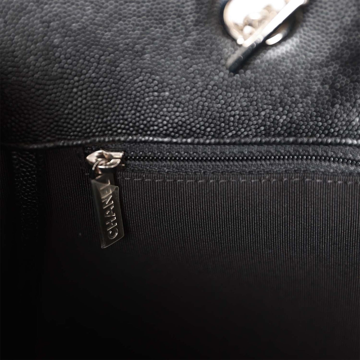 Chanel Timeless Tote Bag Black Caviar Silver Hardware
