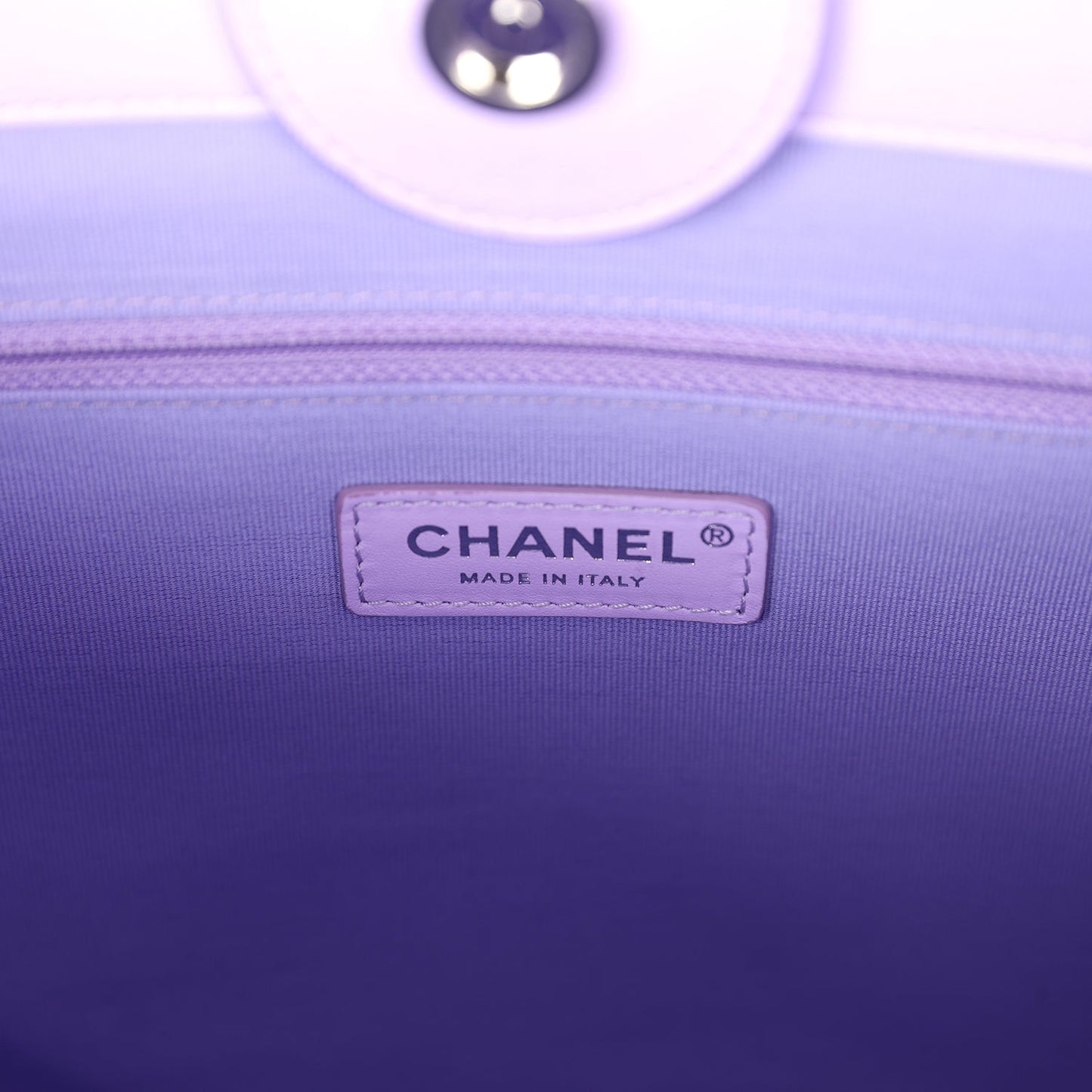 Chanel Small Deauville Shopping Tote Pink and Purple Ombre Calfskin Silver Hardware