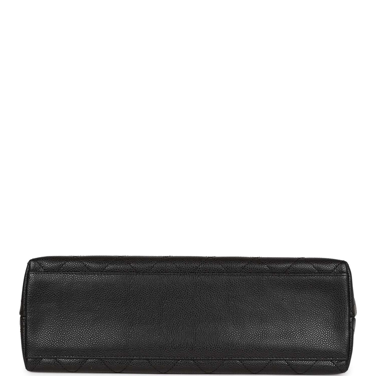Vintage Chanel Wood Top Handle Bag Black Caviar Gold Hardware