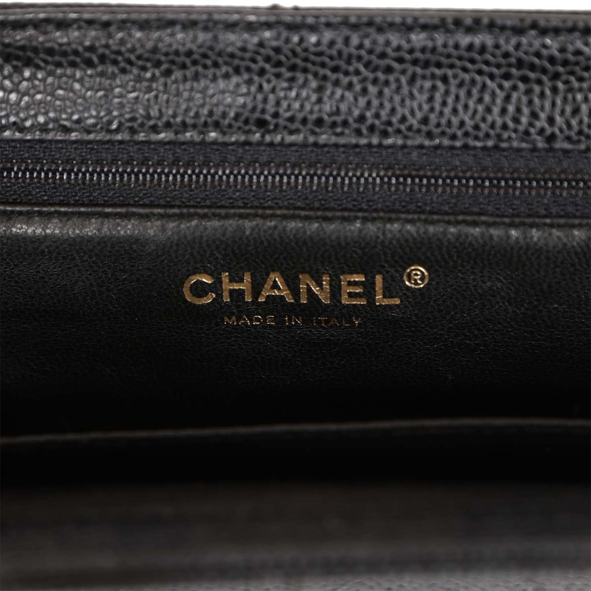 Vintage Chanel Wood Top Handle Bag Black Caviar Gold Hardware