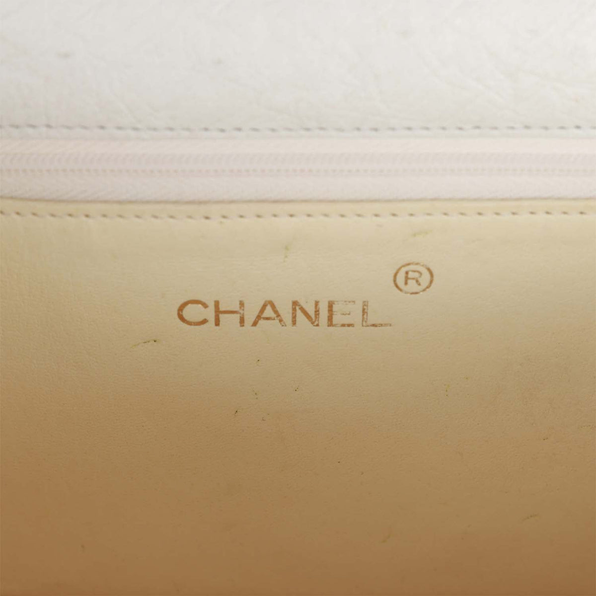 Vintage Chanel Single Flap Bag White Ostrich Gold Hardware