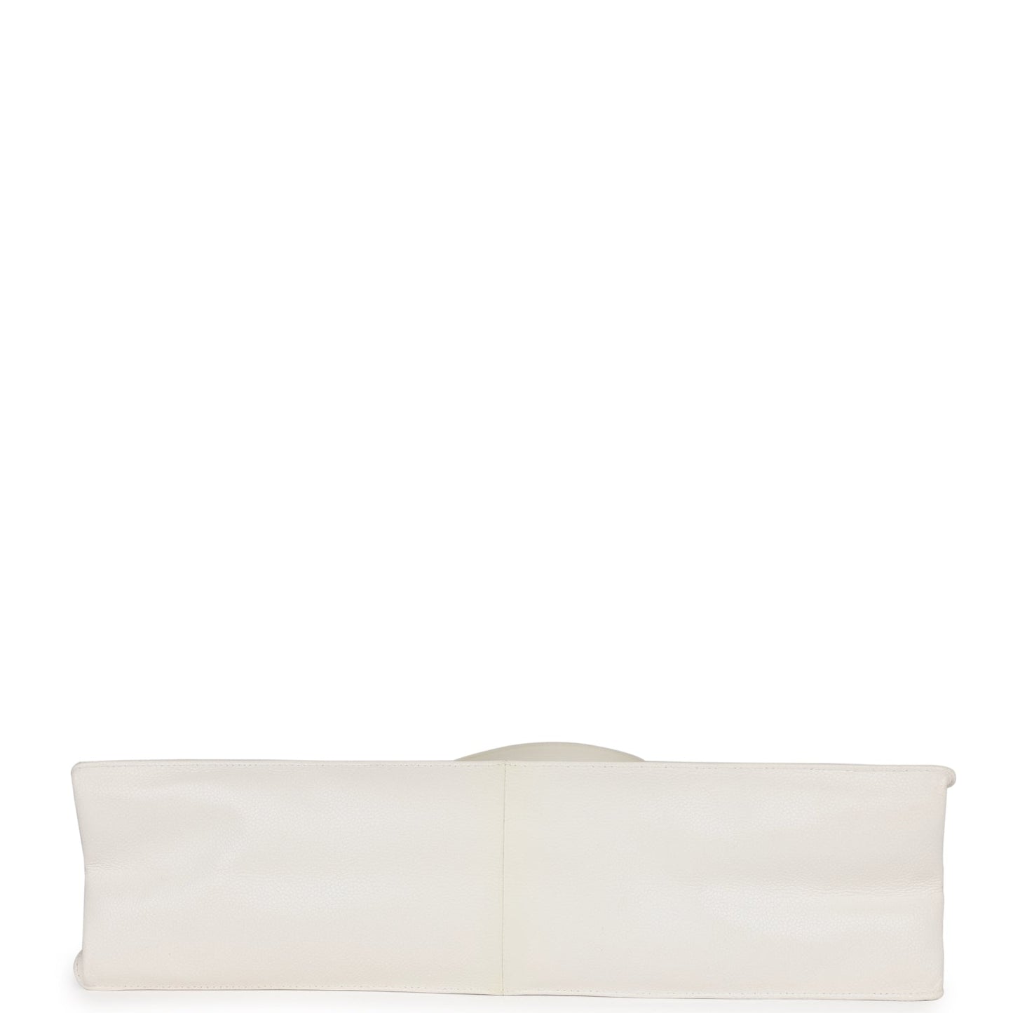 Vintage Chanel CC Chain Shopping Tote Bag White Caviar Gold Hardware