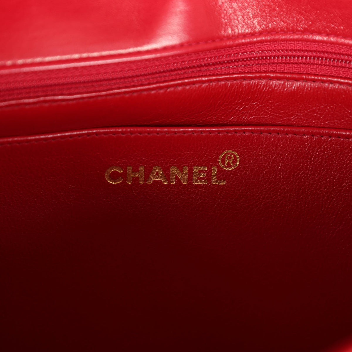 Vintage Chanel Small Diana Flap Bag Red Lambskin Gold Hardware