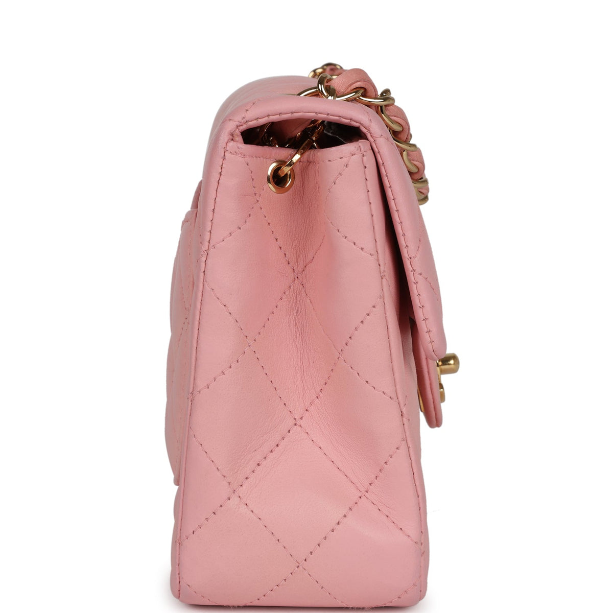 Vintage Chanel Mini Square Flap Light Pink Lambskin Gold Hardware