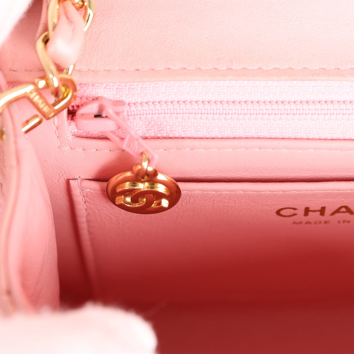 Vintage Chanel Mini Square Flap Light Pink Lambskin Gold Hardware