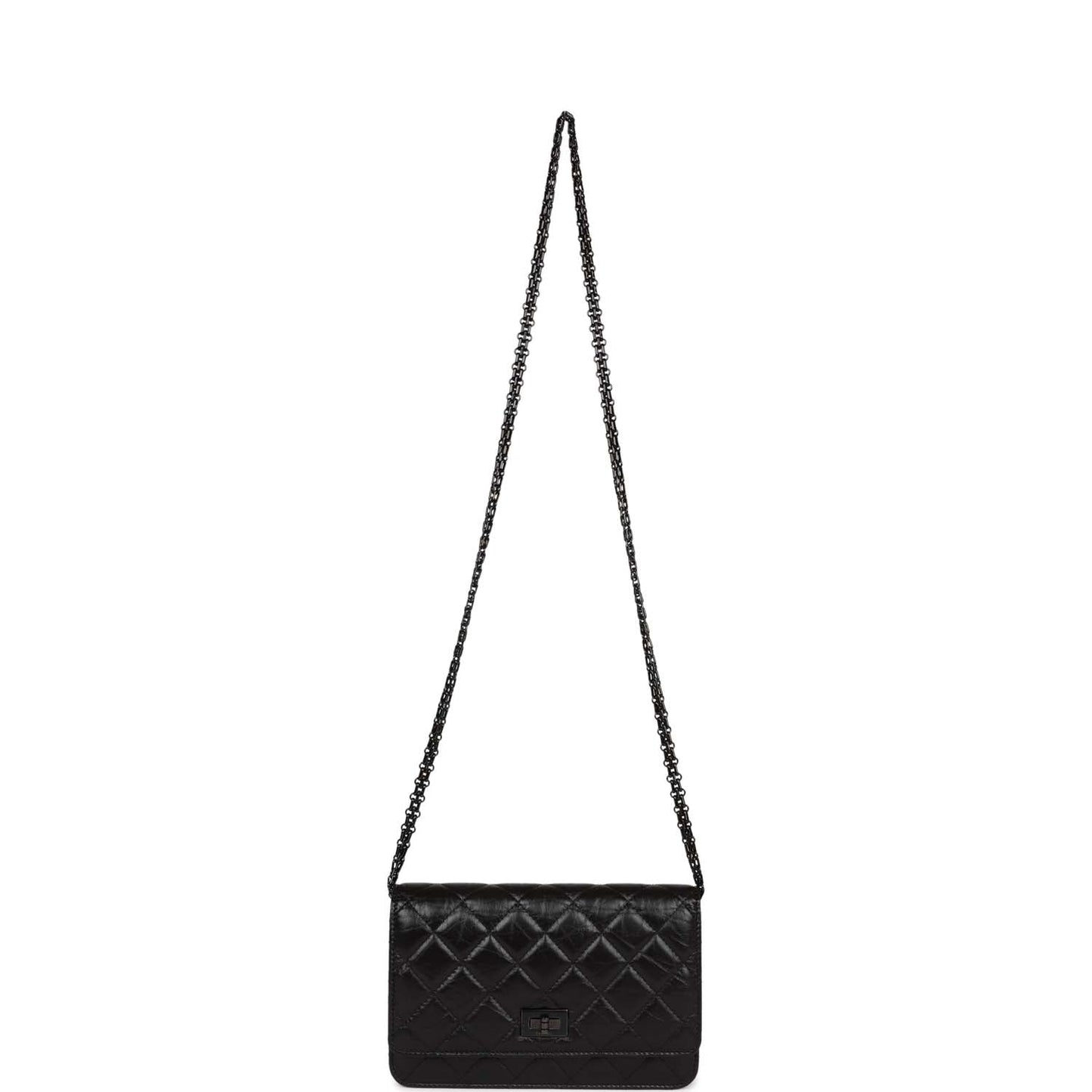Chanel Reissue Wallet On Chain WOC So Black Aged Calfskin Black Hardware