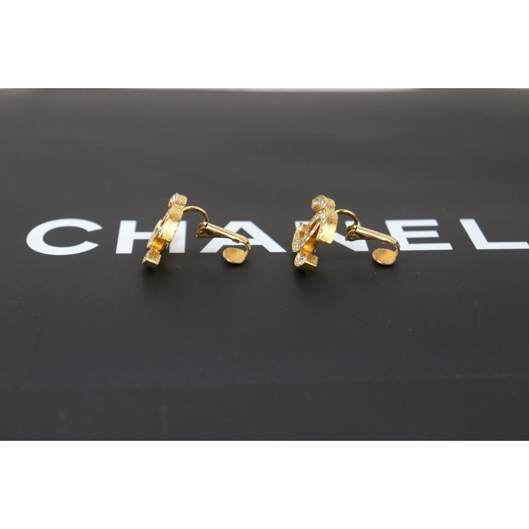 Rank A ｜CHANEL COCO Mark Diamond Vintage Earrings ｜24050605