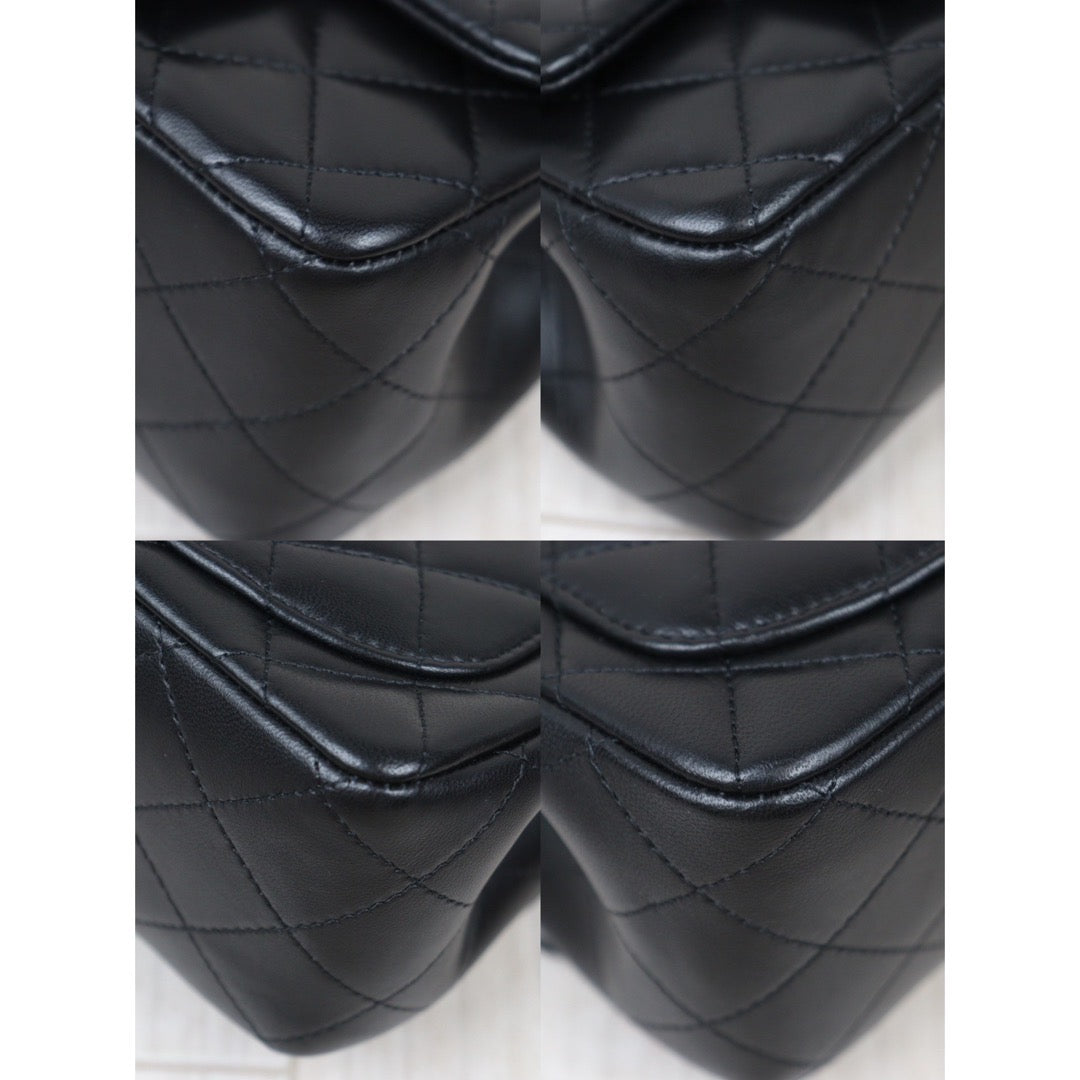 Rank A ｜CHANEL Lamb Leather Square 17 Shoulder Bag Black  Made In 2014 Year｜S24061729