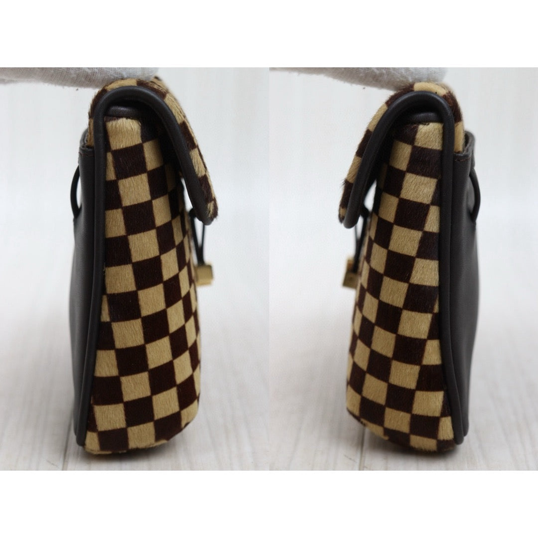 Very Good ( Rank A)｜ LV Gazelle Damier Sauvage Halaco Shoulder Bag Brown ｜S25021023