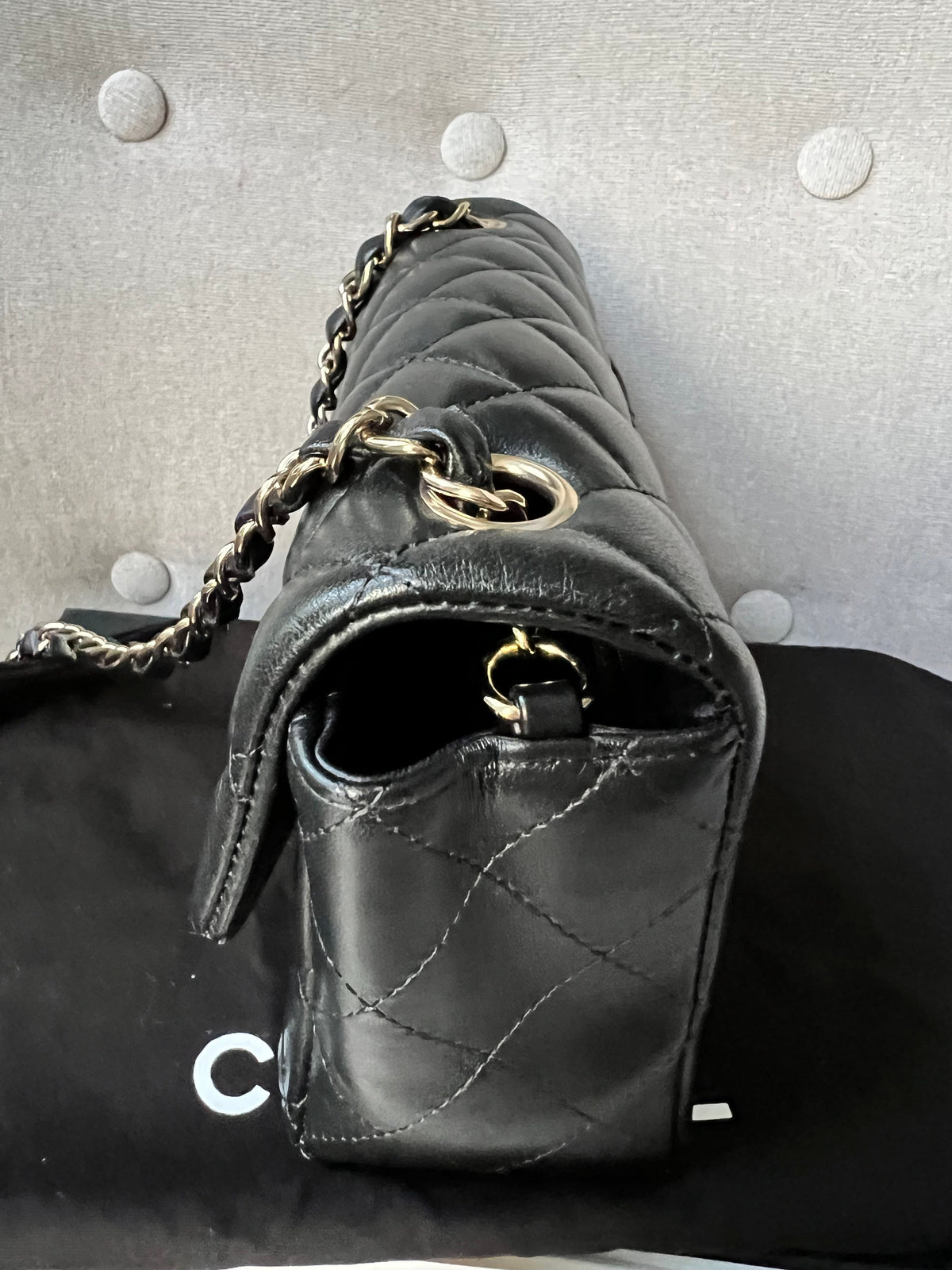Chanel Mini Rectangular Classic Flap in Black Lambskin