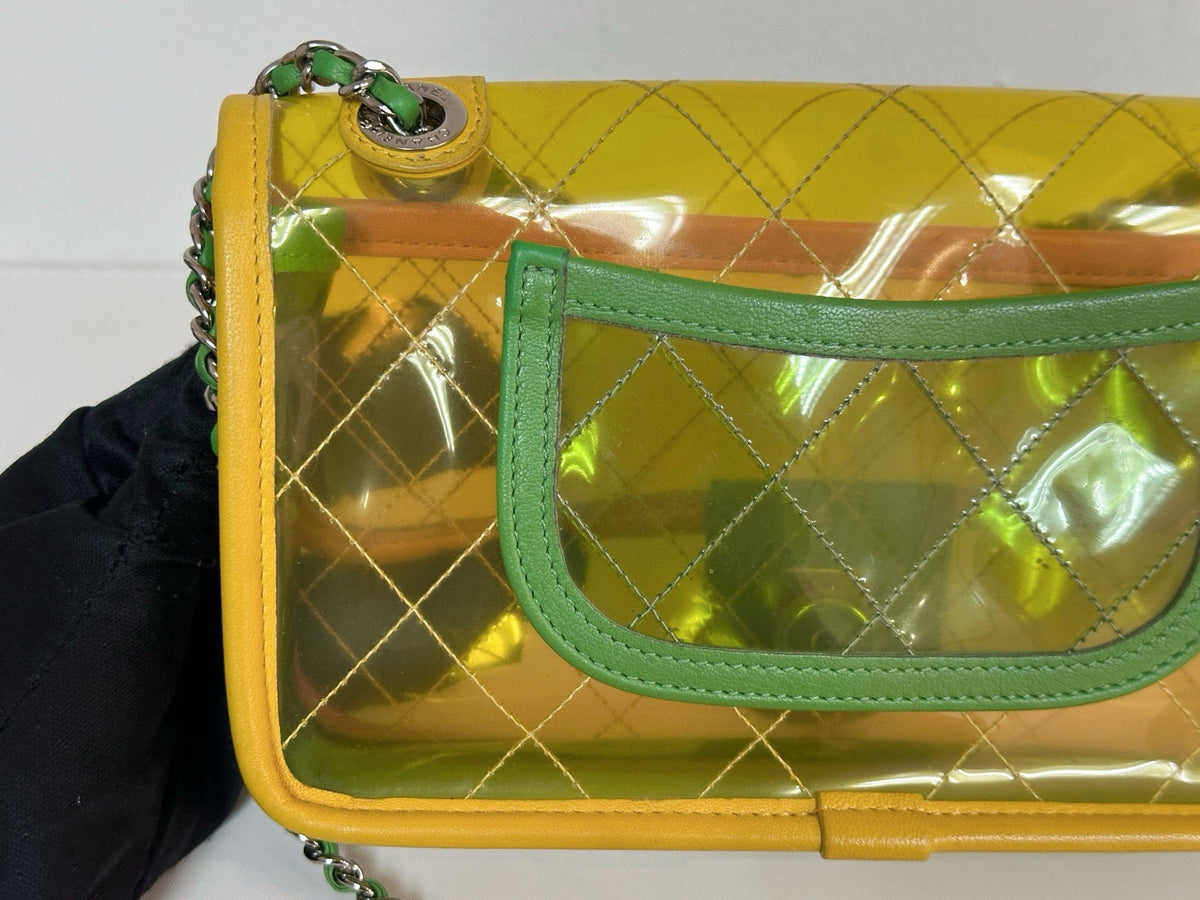 Chanel Yellow Coco Splash PVC Small Flap Bag holo 2589