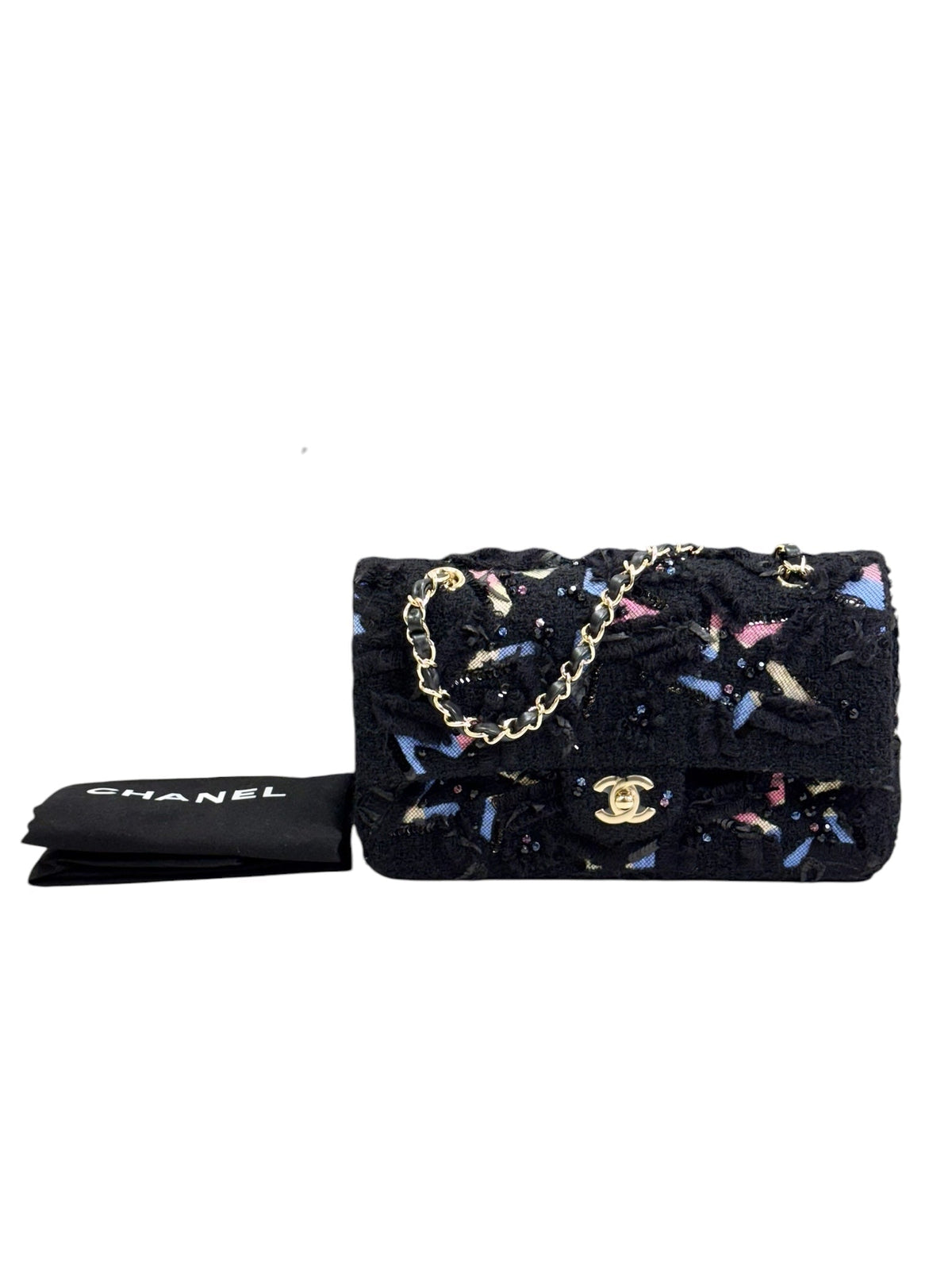 Chanel Medium Classic Flap Black/Tweed Bag