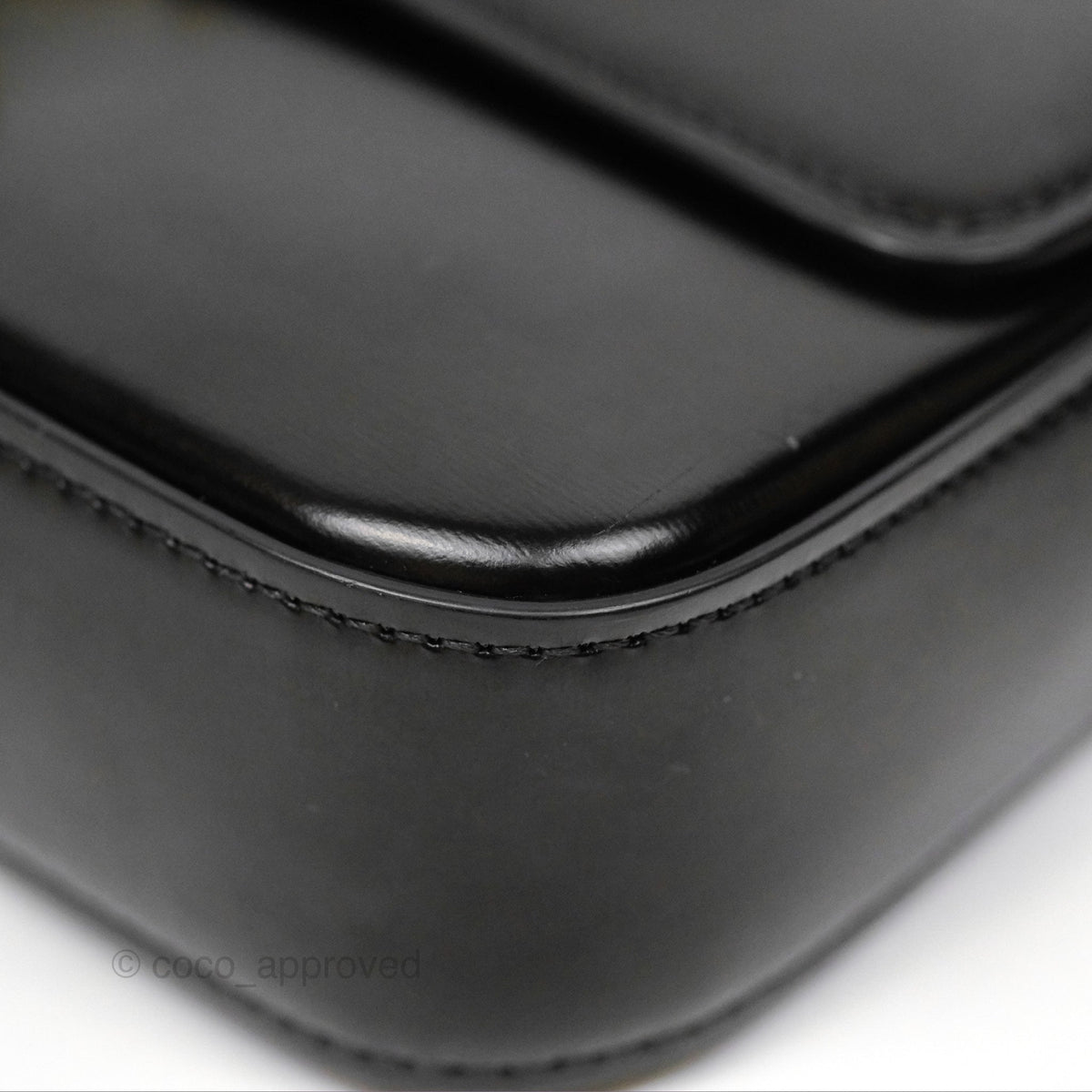 Celine Triomphe Shoulder Bag Black Calfskin
