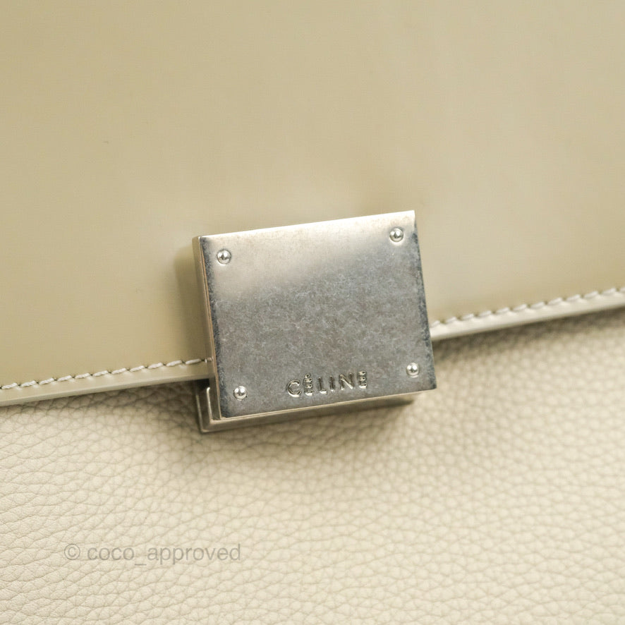 Celine Small Sleek Trapeze Beige Calfskin/Patent