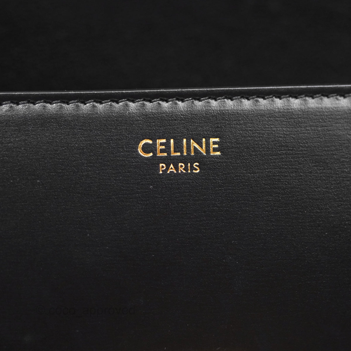 Celine Triomphe Shoulder Bag Black Calfskin