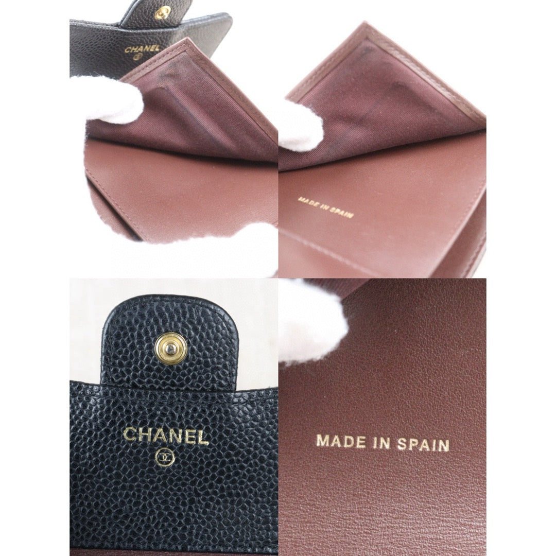 Good ( Rank AB) ｜Chanel Caviar Skin Black Wallet Made In 2018-2019Year｜24081910