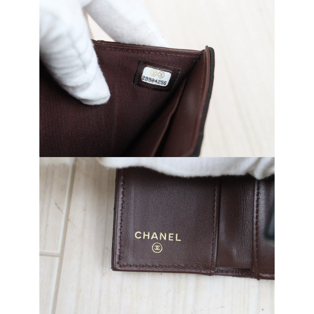 Good ( Rank AB)｜CHANEL Caviar Skin Leather Calf Leather  Wallet Black ｜24122003