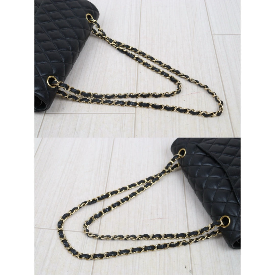 Very Good ( Rank A)｜ CHANEL Lamb Skin Matrasse Double Flap 25 Shoulder Bag  Black Made In 2021Year｜S25062503