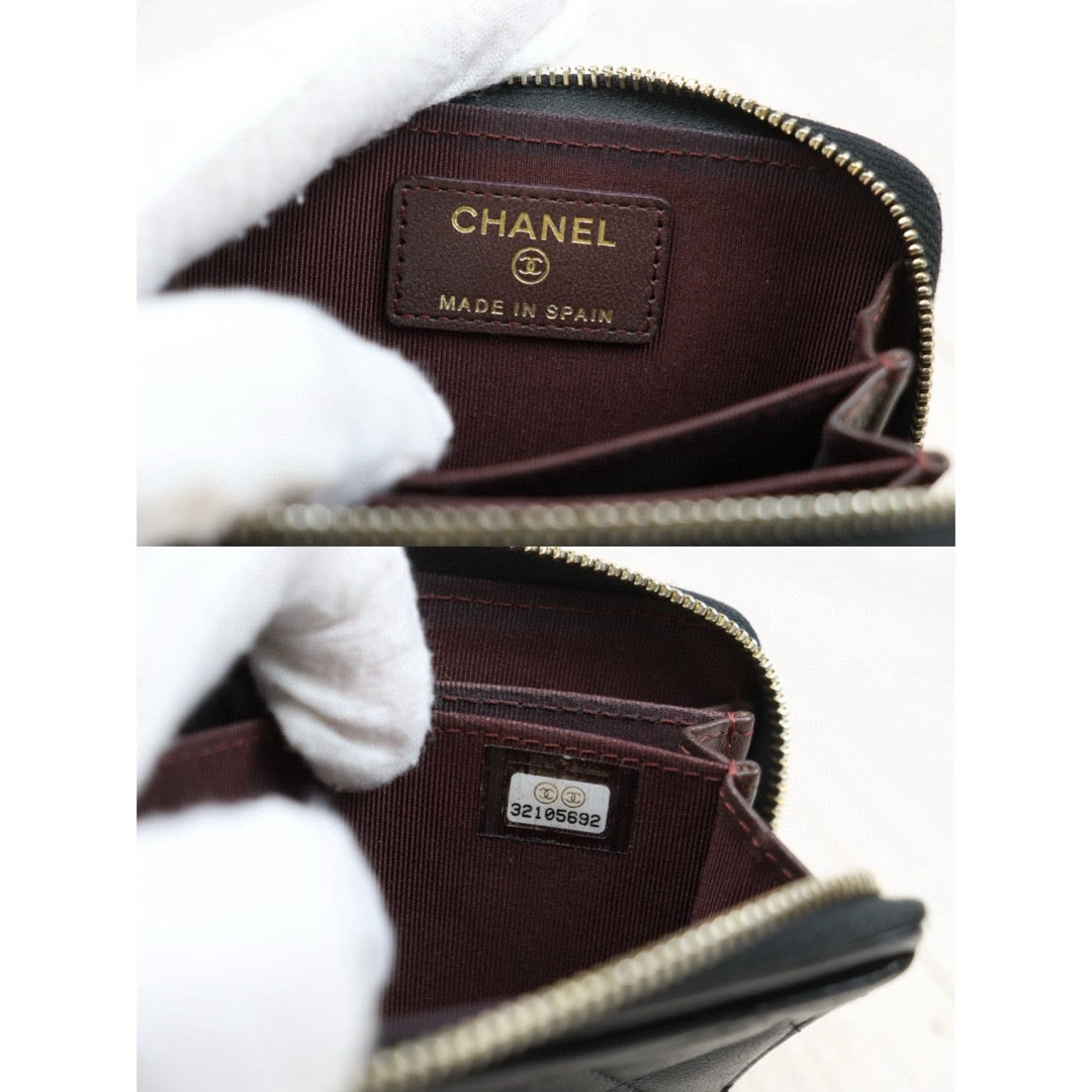 Good ( Rank AB)｜CHANEL Lambskin Card Holder Black Made In 2022 - 2023 Year｜25032705