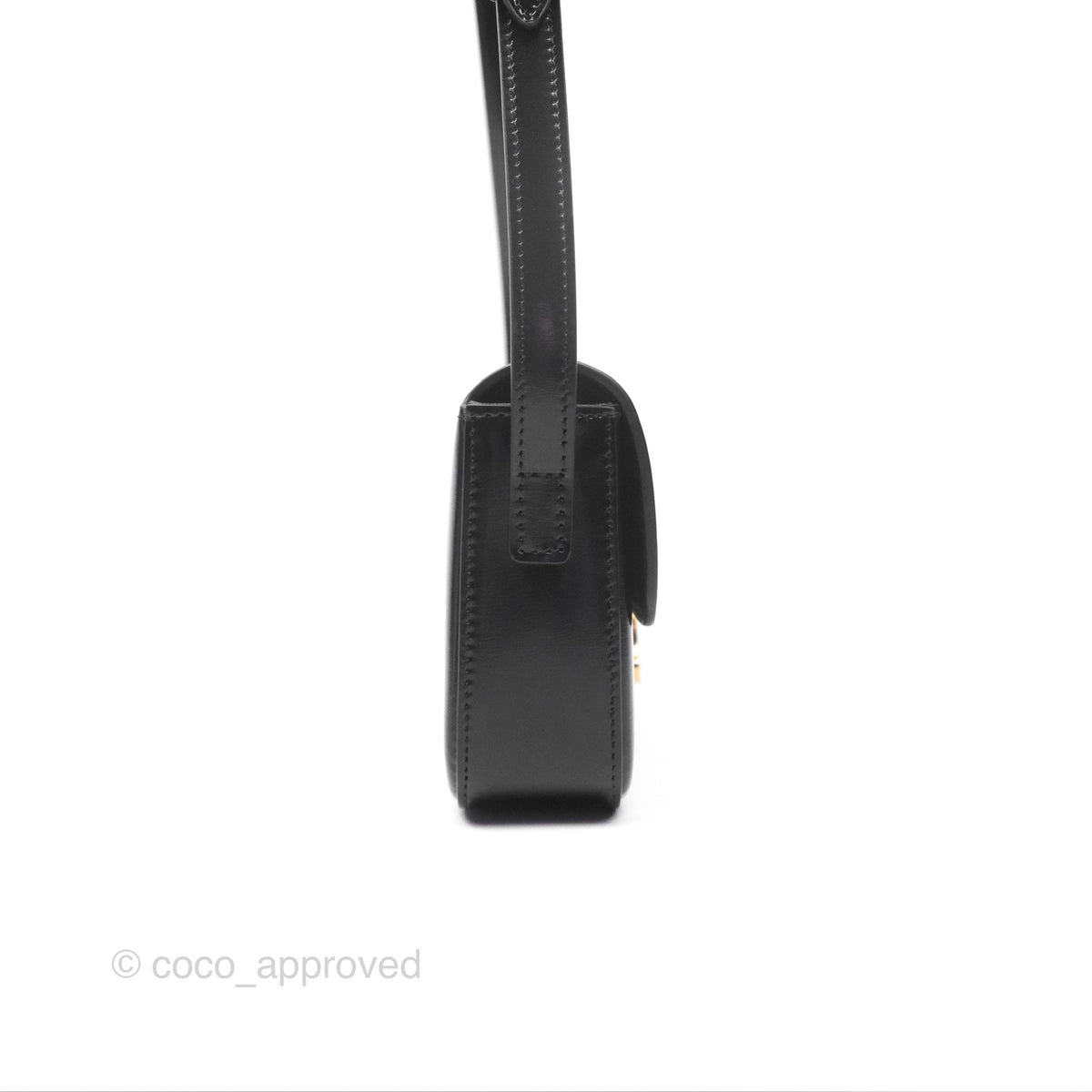 Celine Triomphe Shoulder Bag Black Calfskin
